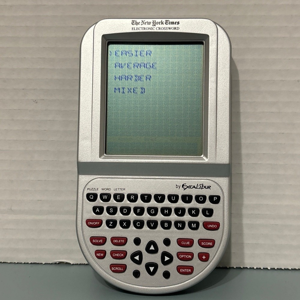 Excalibur The New York Times Touch Screen Crossword Puzzle Handheld Game - Works